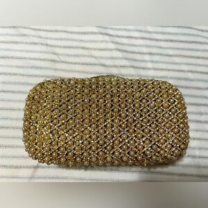 Pearl and Rhinestone Studded Hard Clutch